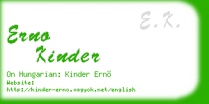 erno kinder business card